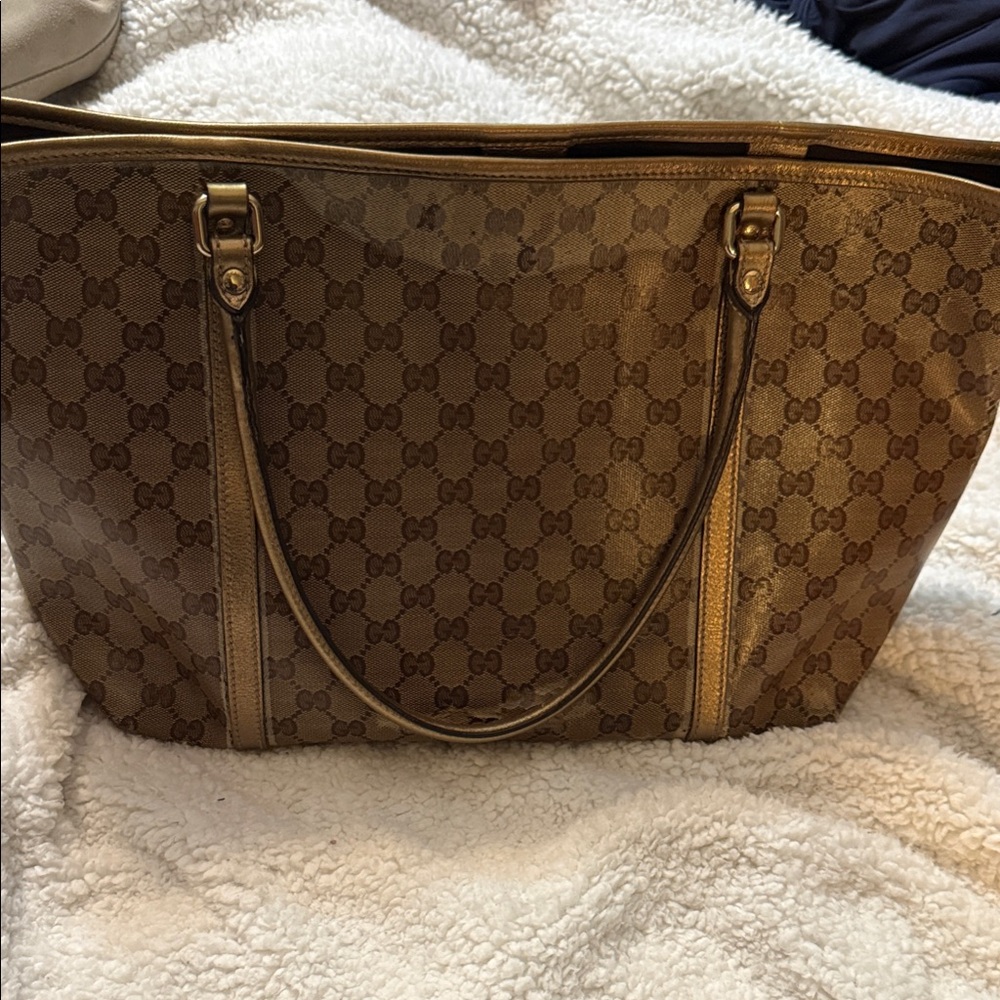 Gucci Tan and Brown Signature Tote